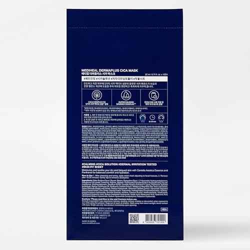 MEDIHEAL Dermaplus Cica Daily Calming Mask (10ea) - Product Imagery
