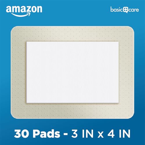 Amazon Basic Care Sheer Adhesive Pad Bandages for Minor Cuts, - Product Imagery