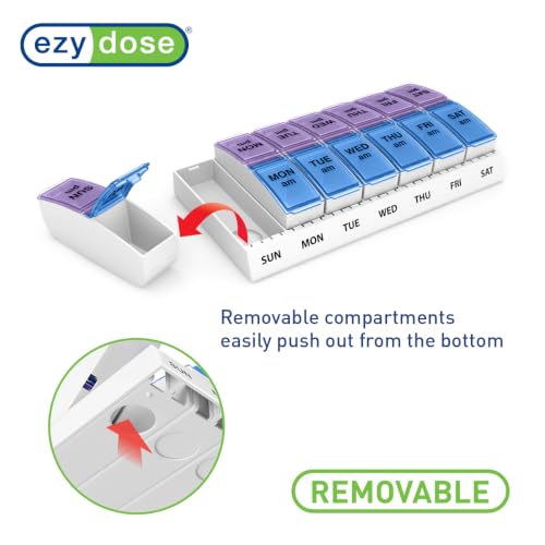Ezy Dose Weekly (7-Day) AM/PM Pill Organizer, Large Case, - Product Imagery