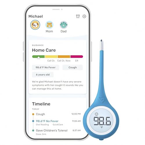 Kinsa QuickCare Smart Digital Thermometer, FDA Cleared - Product Imagery