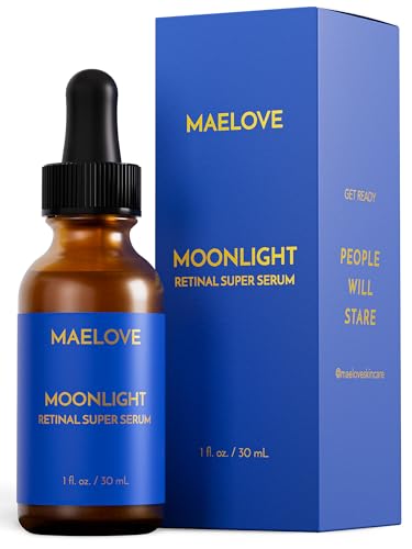 MAELOVE Moonlight Advanced Retinal Super Serum, 10x Stronger than Regular Retinol, for Softening Lines and Wrinkles, Red