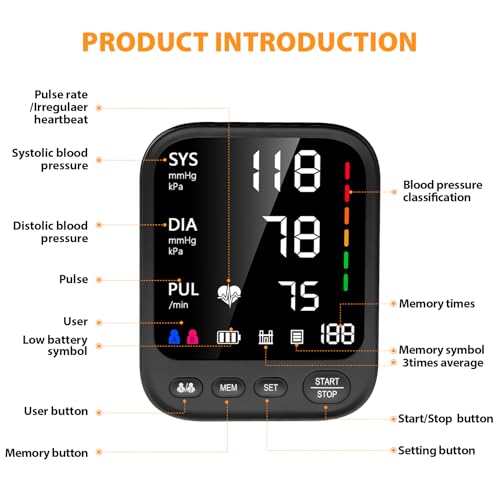 Blood Pressure Machine, Automatic Upper Arm Blood Pressure - Product Imagery