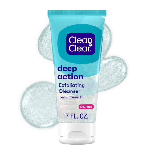 Clean & Clear Oil-Free Deep Action Exfoliating Facial Cleanser, - Product Imagery