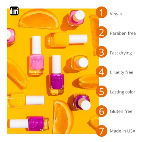 duri Nail Polish – Warm Color Collection, Glossy Finish, Fast - Product Imagery