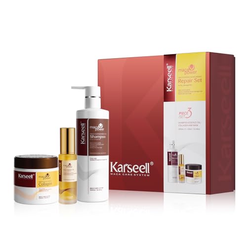 Karseell Collagen Hair Treatment Deep Repair Set – Natural, Non-Greasy, Easily Absorbable, Coconut
