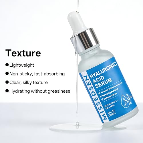 Hyaluronic Acid Serum with Collagen Vitamin E Oil, 1Fl oz - Product Imagery