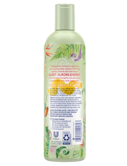 Suave Kids Sweet Almond & Honey Curl Conditioner 16.5 oz pack, showing bottles of gentle hair cleaner and conditioner for kids' curly hair