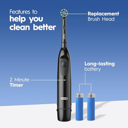Oral-B Pro 100 CrossAction, Battery Powered Toothbrush, Black, 1 - Product Imagery