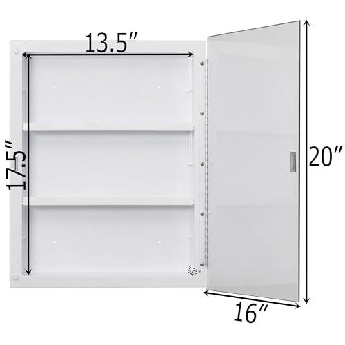 Basicwise Single Door Multi-Purpose Plastic Bathroom Medicine - Product Imagery