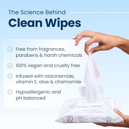 Clean Skin Club Clean Wipes, XL Makeup Remover Face Wipes, - Product Imagery