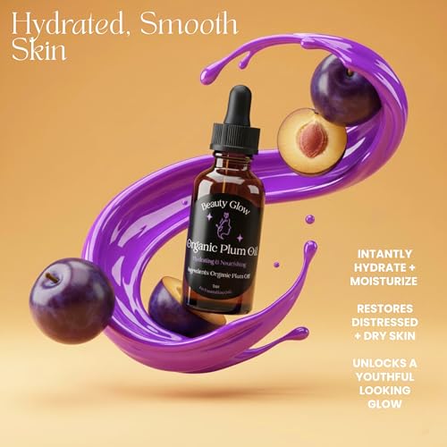 Organic Plum Oil Cold Pressed for Face Anti-Aging Facial - Product Imagery