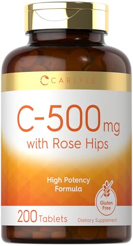 Carlyle Vitamin C 500mg | with Rose Hips | 200 Tablets - Product Imagery