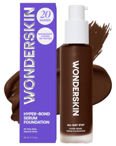 Wonderskin Foundation Serum - Niacinamide + Copper Tri-Peptide, Waterproof – 20 Aura (Deep Cool), Paraben Free