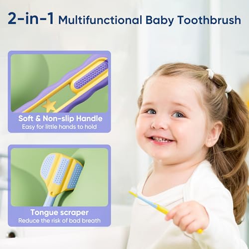 EASICUTI Soft Toddler Toothbrushes, Efficient 3 Sided - Product Imagery