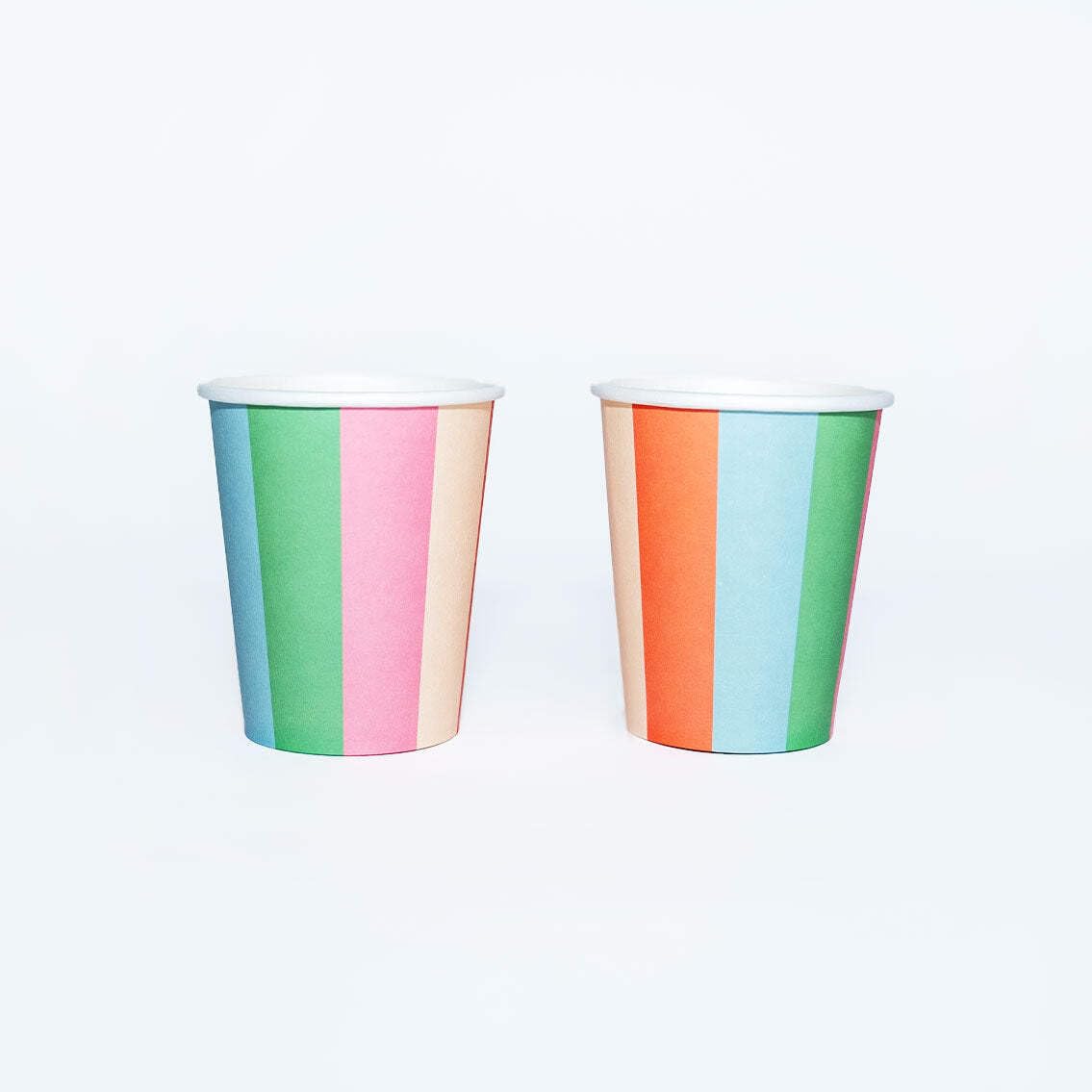 Vibrant Striped Party Pack | Plates, Cups & Napkins for 12 Guests | Pop Party Supplies – packaging and label