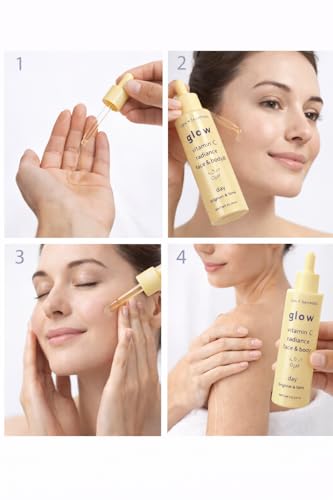 Glow Vitamin C Radiance Face and Body Oil, Day Brightening and - Product Imagery