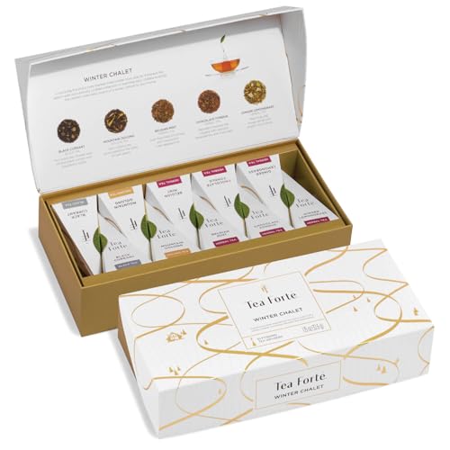 Tea Forte Tea Sampler, 10 Pyramid Infuser Bags, Premium Tea Gift Set