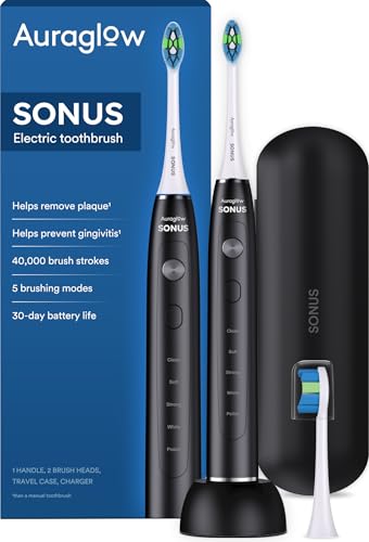 AURAGLOW Electric Toothbrush for Adults, Strong Sonic - Product Imagery