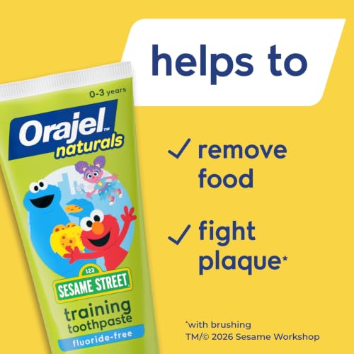 Orajel Naturals Sesame Street Kids Fluoride-Free Toothpaste, - Product Imagery