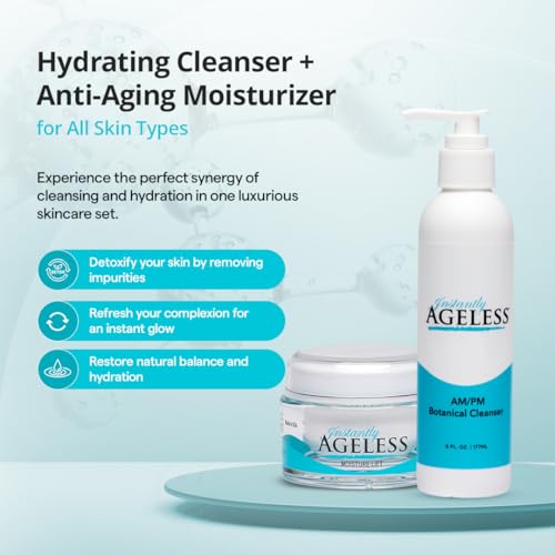 Instantly Ageless AM/PM Botanical Cleanser & Moisture Lift Bundle - Product Imagery
