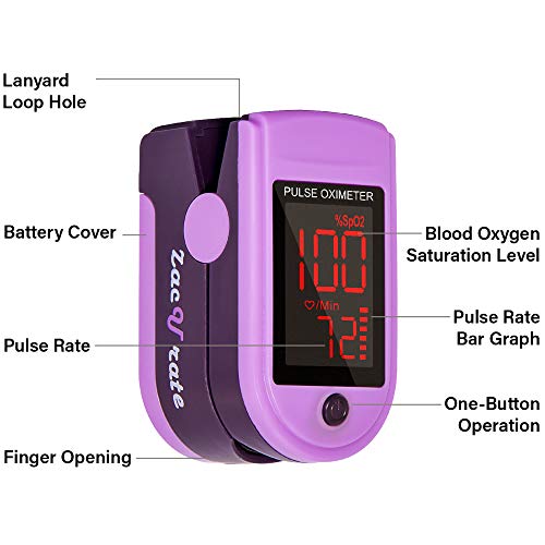 Zacurate Pro Series 500DL Fingertip Pulse Oximeter Blood Oxygen - Product Imagery