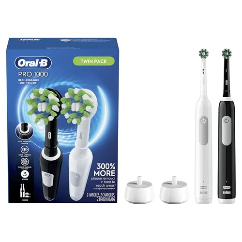 Oral-B Pro 1000 CrossAction Electric Toothbrush, Black and - Product Imagery