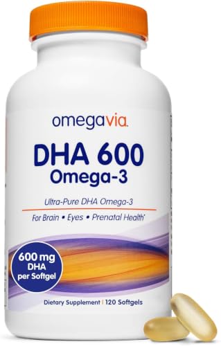 OmegaVia DHA 600 Ultra Pure Omega 3 Fish Oil Supplement (120 - Product Imagery