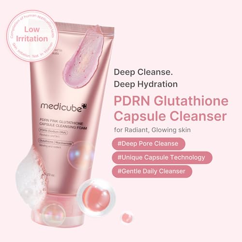 medicube Facial Cleanser PDRN Pink Glutathione Capsule Foam - Product Imagery