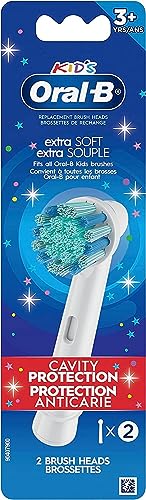Oral-B Kids Extra Soft Replacement Brush Heads, 2 Count, Cavity - Product Imagery