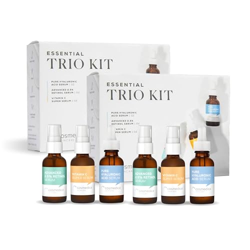 Cosmedica Skincare Cosmedica Vitamin C, 2.5% Retinol & Hyaluronic Acid Face Serum Set 6x1 oz – Unscented