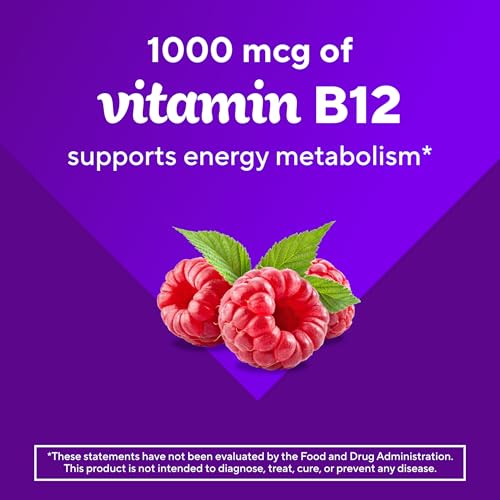 Vitafusion Vitamin B12 1000 mcg | 140 Gummies | Yummy Raspberry - Product Imagery