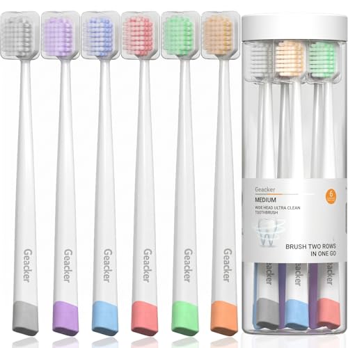 Ultra Clean Wide Head Soft Toothbrushes for Adults, 6-Pack & - Product Imagery
