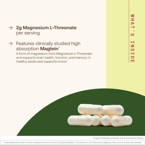Jarrow MagMind Magtein Magnesium L-Threonate, 90 Capsules - Product Imagery