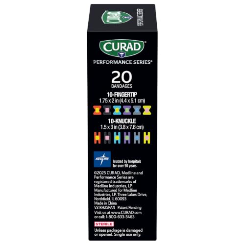 Curad Performance Series Fingertip and Knuckle Antibacterial - Product Imagery