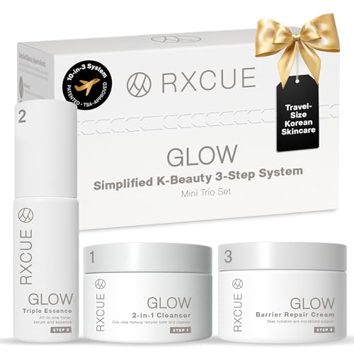 Korean Skin Care Travel Set for Glass Skin, 3 Step TSA Kit for - Product Imagery