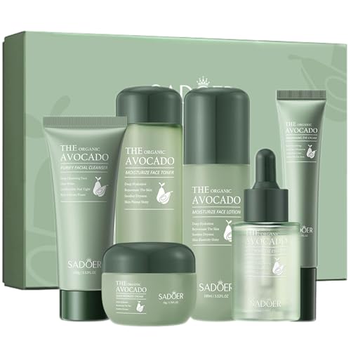 Avocado Skincare Sets, 6Pcs Skincare Gift Set with Facial - Product Imagery