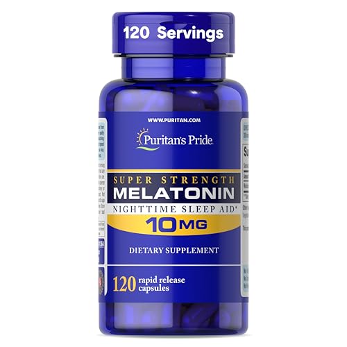 Puritan's Pride Premium Super Strength Melatonin 10mg Sleep Aid - Product Imagery