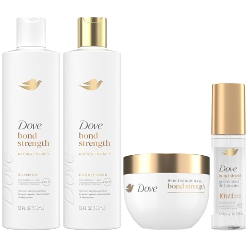Dove Bond Strength Shampoo & Conditioner Set + 10-in-1 Serums – Paraben Free