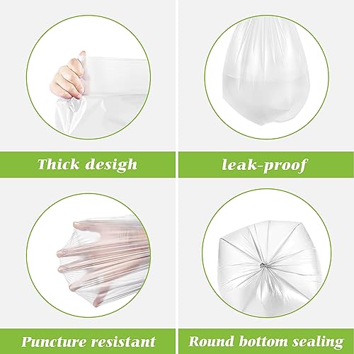 Teivio Clear Trash Bags 5 Gallon 330 Count Unscented Kitchen - Product Imagery