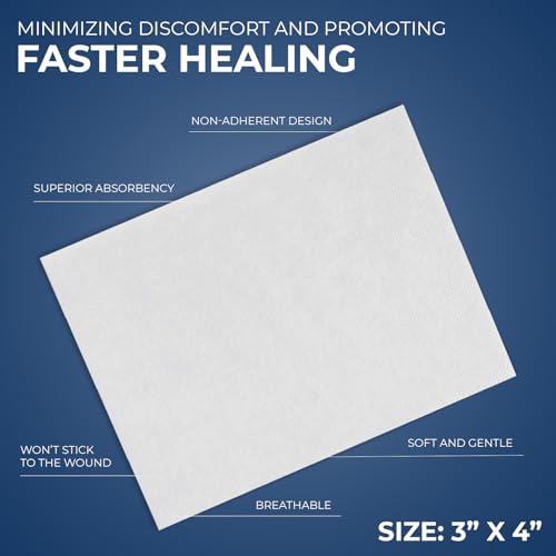 MED PRIDE Sterile Non Stick Pads for Wound Care and Wounds, - Product Imagery