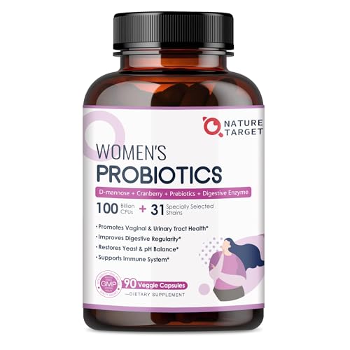 NATURE TARGET Probiotics for Women, 100 Billion CFU, 90 Veggie - Product Imagery