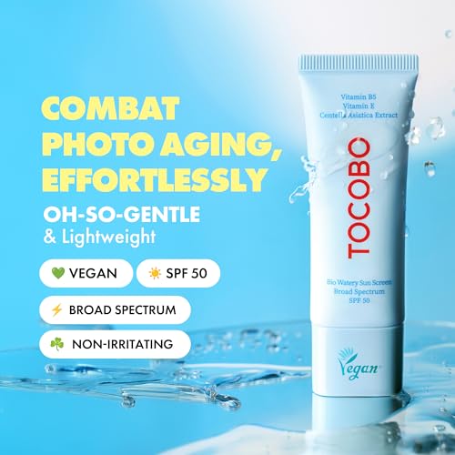 TOCOBO Bio Watery Sun Cream SPF 50 Korean Sunscreen for Face, - Product Imagery