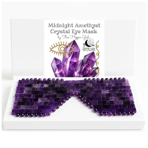 Boho Aromatic This Hippie Girl Amethyst Eye Mask – Natural Crystal Facial Mask for Puffiness, Dark Circles & Tension Rel