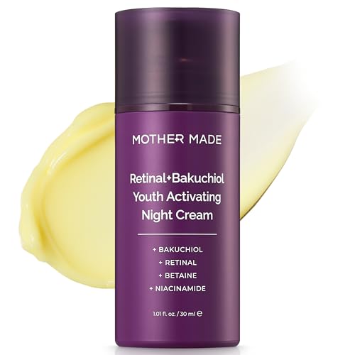 MOTHER MADE Retinol Bakuchiol Night Cream, 1 Fl Oz, Korean Retinal Face Cream to Firm Skin, Reduce Wrinkles, Fine Lines,