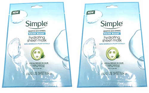 Simple Water Boost Hydrating Sheet Mask, 1 Mask (Bundle of 2) - Product Imagery