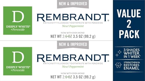 Rembrandt Deeply White + Peroxide Whitening Toothpaste, - Product Imagery