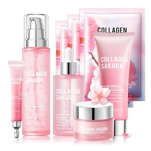 Skin Care Set-Travel Skincare Kit-Collagen Sakura Set with - Product Imagery