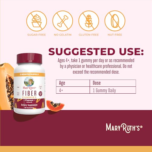 MARYRUTH'S Fiber Gummies for Adults, Sugar Free, 60 Count, 2 - Product Imagery