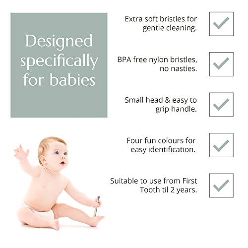 Wild & Stone Organic Baby Bamboo Toothbrushes | 4 Pack | Soft - Product Imagery