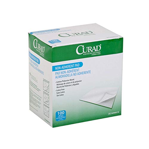 CURAD Sterile Non-Adherent Dressing Pads, 3" x 4", 100 Count - Product Imagery